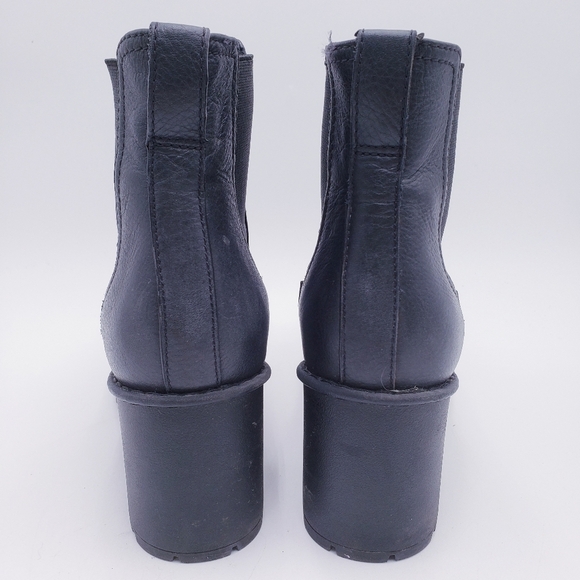 Vince Leather Chelsea Boot Lug Sole Platform Henderson Water-Resistant Black 9 - Picture 4 of 11